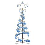 Kerstboom kegelvorm met ballen 80 leds warm wit 120 cm