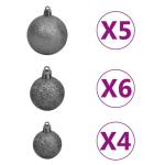 Künstlicher Weihnachtsbaum Klappbar Christbaum Kunstbaum Weihnachten Dekobaum Künstlicher Weihnachtsbaum Tannenbaum Weihnachtsdeko 150 LEDs & Kugeln Grün 120 cm