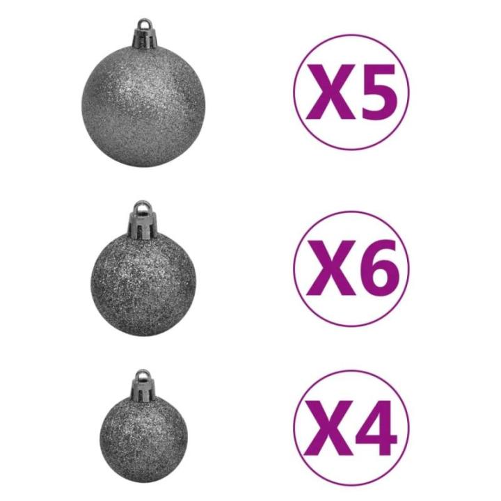 Künstlicher Weihnachtsbaum Klappbar Christbaum Kunstbaum Weihnachten Dekobaum Künstlicher Weihnachtsbaum Tannenbaum Weihnachtsdeko 150 LEDs & Kugeln Grün 120 cm