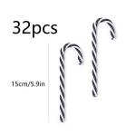 32 stuks kerstsnoepstok hangende ornamenten zwart en witte kerstboom hangende decoraties plastic gedraaide kruk ornamenten voor kerstambachten binnen buiten decor (15 cm geen gaten