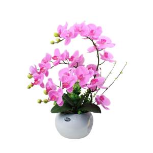 Kunstblumen Künstliches Blumenset, künstliche Blumen im Topf, schöne Blumen, künstliche Orchidee mit Vase, Phalaenopsis-Pflanzgefäß, Wohnzimmer für jeden Anlass