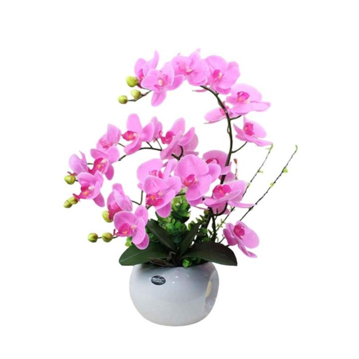 Kunstblumen Künstliches Blumenset, künstliche Blumen im Topf, schöne Blumen, künstliche Orchidee mit Vase, Phalaenopsis-Pflanzgefäß, Wohnzimmer für jeden Anlass