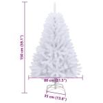 Tannenbaum Kunstbaum mit PVC-Spitzen, Weihnachtsdeko Dekobaum für Innen Außen Künstlicher Weihnachtsbaum Klappbar mit Ständer Weiß 150 cm