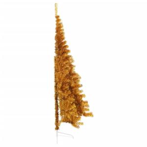 Kunstkerstboom met standaard, 210 cm hoog, kerstdecoratie, kunstboom, hoge kunstmatige dennenboom, PET en staal, goud