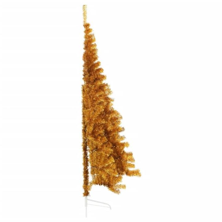 Kunstkerstboom met standaard, 210 cm hoog, kerstdecoratie, kunstboom, hoge kunstmatige dennenboom, PET en staal, goud