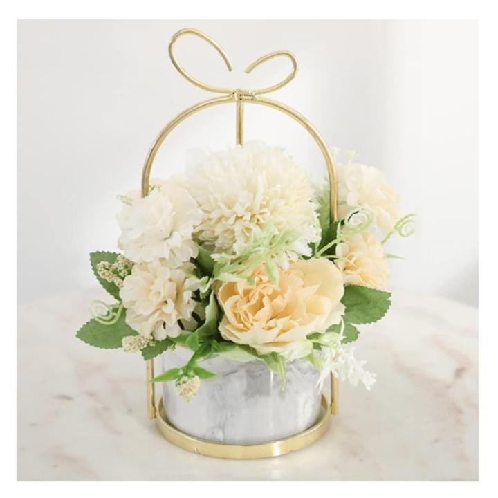 Kunstblumen Künstliche Blumen, Hortensie, Chrysantheme, Kunstblumen, Dekor, Keramik-Pflanztopf, Tischplatten-Pflanzgefäß für jeden Anlass