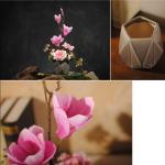 Kunstblumen Künstliche Pflanzen drinnen in Zementtöpfen, künstliche Pflanzen Magnolie/Birnenblüte für drinnen und draußen, Büro-Schreibtisch-Dekor für jeden Anlass
