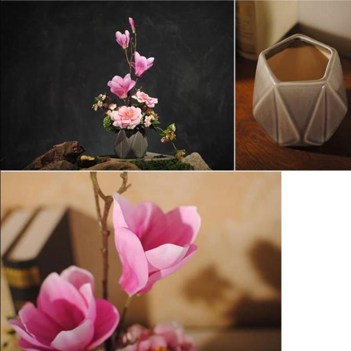 Kunstblumen Künstliche Pflanzen drinnen in Zementtöpfen, künstliche Pflanzen Magnolie/Birnenblüte für drinnen und draußen, Büro-Schreibtisch-Dekor für jeden Anlass