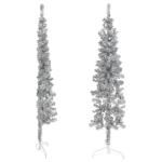 Künstlicher Weihnachtsbaum Silber 150 cm Höhe PVC-Material Halb-Weihnachtsbaum Platzsparend Wand Christbaum Innen- und Außenbereich Wirtschaftliche Weihnachtsdekoration Festlich