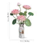 Kunstblumen Künstliche Blumen für den Innenbereich, Simulation Lotus, künstliche Blumen in Vase, Seidenblumen-Wohnzimmer-Desktop-Dekoration für jeden Anlass