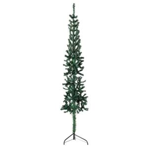 Künstlicher Weihnachtsbaum Grün 210 cm Höhe PVC-Material Halb-Weihnachtsbaum Platzsparend Wand Christbaum Innen- und Außenbereich Wirtschaftliche Weihnachtsdekoration Festliche