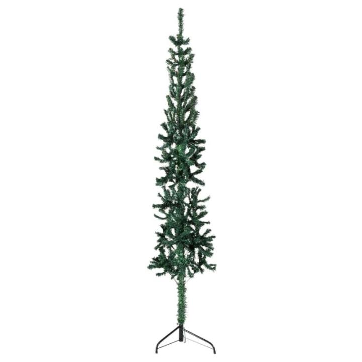 Künstlicher Weihnachtsbaum Grün 210 cm Höhe PVC-Material Halb-Weihnachtsbaum Platzsparend Wand Christbaum Innen- und Außenbereich Wirtschaftliche Weihnachtsdekoration Festliche