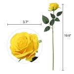 Kunstmatige Zijde Roos Bloem Enkele Stam Levensechte Nep Roos voor Bruiloft Boeket Bloemenarrangementen Huis Feest Bloemstuk Decoratie, 10 stuks (Geel)