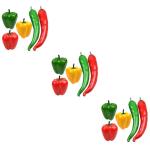 3 Sätze Simulationsmodell Paprika Künstliches Gemüse Foto-Requisite Pfeffer Modell Dekoration Food-Modell-Requisite Gefälschter Gemüsepfeffer Falscher Chili Poly-Drache 5 Stü