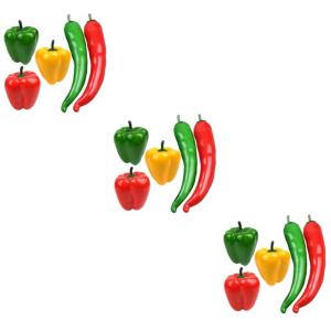 3 Sätze Simulationsmodell Paprika Künstliches Gemüse Foto-Requisite Pfeffer Modell Dekoration Food-Modell-Requisite Gefälschter Gemüsepfeffer Falscher Chili Poly-Drache 5 Stü
