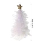 Einzigartiges Federbaum-Design, festlicher Tafelaufsatz, Weihnachtsdekoration, handgefertigte Figur mit Sternspitze, Ferienhaus für Neujahr, Weiß