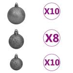Künstlicher Weihnachtsbaum Klappbar Christbaum Kunstbaum Weihnachten Dekobaum Künstlicher Weihnachtsbaum Tannenbaum Weihnachtsdeko 300 LEDs & Kugeln 210 cm Grün und Weiß