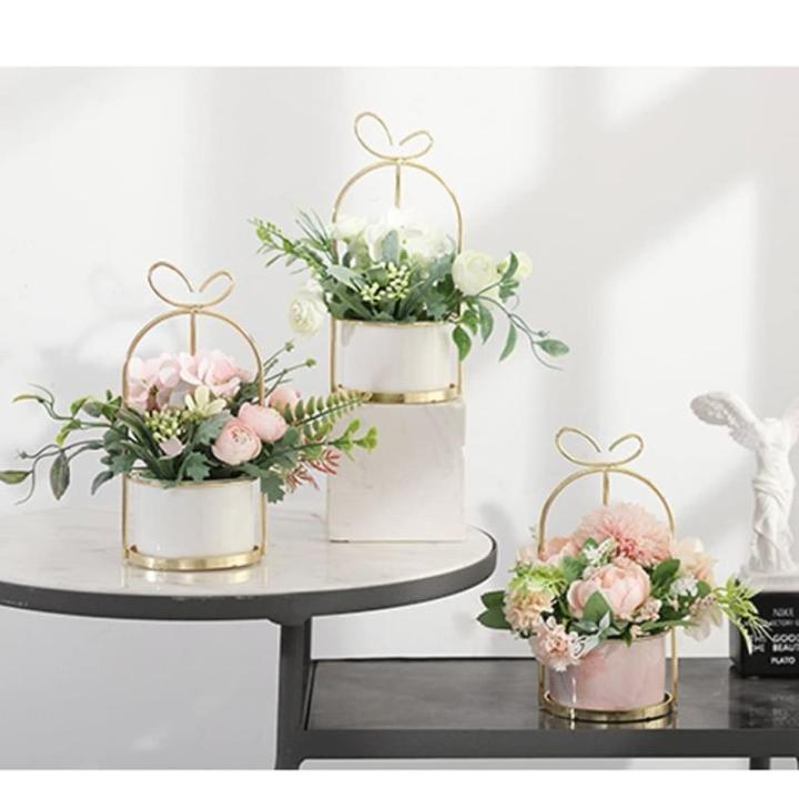 Kunstblumen Künstliche Blumen, Hortensie, Chrysantheme, Kunstblumen, Dekor, Keramik-Pflanztopf, Tischplatten-Pflanzgefäß für jeden Anlass