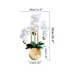 Kunstblumen Künstliche Blumen für den Innenbereich, Seidenorchideenblüten in Goldener Keramikvase, Dekorationsgeschenk für Freunde und Familie, schöne Form für jeden Anlass