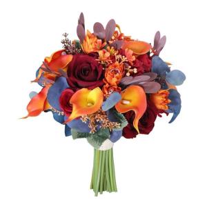 Seidenrosen, künstliche Blumen, Hochzeit, Brautstrauß, Braut mit Blumen, Blumenarrangements für die Party zu Hause