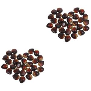 2 Sätze Schaumkastanie Gefälschte Früchte Prop Schaumfruchtmodell Künstliche Kastaniendekorationen Lebensechte Kastanien Simulationsnüsse Gefälschte Kastanien Coffee 30 Stüc