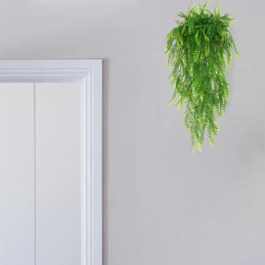 2 stuks 80 cm kunstmatige hangende planten nep klimop wijnstok nepvarens Perzische rotan nepplanten voor muur binnen buiten tuin bruiloft wanddecoratie (groen)