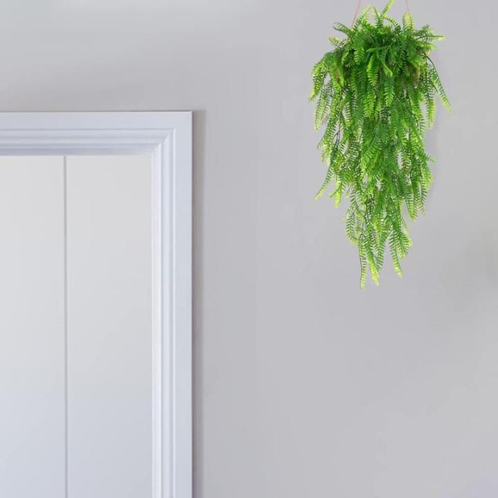 2 stuks 80 cm kunstmatige hangende planten nep klimop wijnstok nepvarens Perzische rotan nepplanten voor muur binnen buiten tuin bruiloft wanddecoratie (groen)