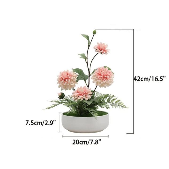 Kunstblumen Künstliche Blumen im Keramiktopf, Seidenpfingstrose im Topf, Moderne Kunstpflanzen, grüne Zimmerpflanzen für Zuhause, Hochzeitsfeier für jeden Anlass