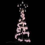 Kerstboom kegelvorm met ballen 80 leds warm wit 120 cm