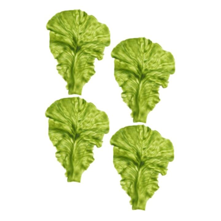 2 Sätze Salat-Requisite Simulation Salatblätter Gemüseblatt-Requisite Künstliche Salatblätter Simulation Von Salatblattmodellen Gemüsestütze Lebensmitteldekor Green PVC 4 St