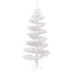 Spiral-Weihnachtsbaum mit Beleuchtung und Ständer Weiß 150 cm Christbaum Dekobaum Kunstbaum mit Ständer Tannenbaum Weihnachten Künstlicher Weihnachtsbaum für Weihnachtsdeko