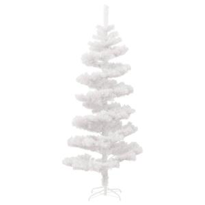 Spiral-Weihnachtsbaum mit Beleuchtung und Ständer Weiß 180 cm Christbaum Dekobaum Kunstbaum mit Ständer Tannenbaum Weihnachten Künstlicher Weihnachtsbaum für Weihnachtsdeko