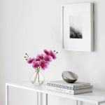2 stuks roze kunstorchideeën met glazen vaas, kunstplant decoratie orchideeën kunstbloemen in vaas met Real Touch bloemen, namaak-orchideeën, kunstmatige bonsai voor hotel, woon