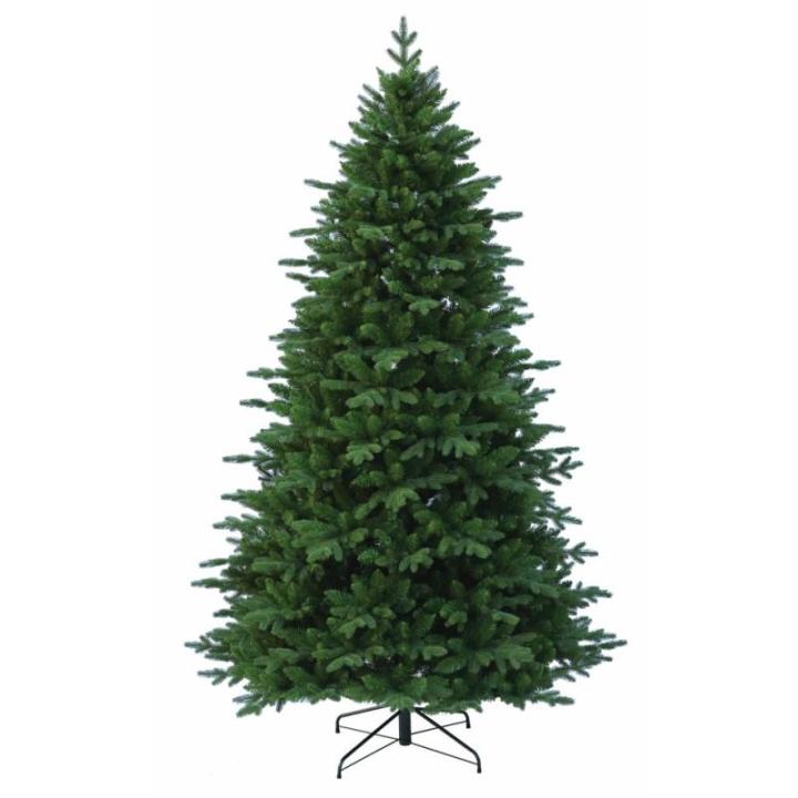 23005 240 cm kunstkerstboom PE/PVC (Ø ca. 152 cm) met 2366 punten, snel op te bouwen klapscherm, natuurgetrouwe spuitgietelementen, dennenboom incl. metalen kerstboomstandaard