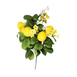 2St Zitronenstrauß künstlicher Zitronenbaum künstlicher Pflanzenstamm Zitronenblumenstrauß Künstlicher Zitronenzweig künstliche Zitrone blumig Künstliche Blumendekoration Sc