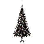 Wiederverwendbar Künstlicher Weihnachtsbaum Beleuchtung und Kugeln 210 cm H Christmas Tree Weihnachtsdeko Christbaum Kunstbaum Halloween Weihnachtsbaum Home Tannenbaum PVC Schwarz