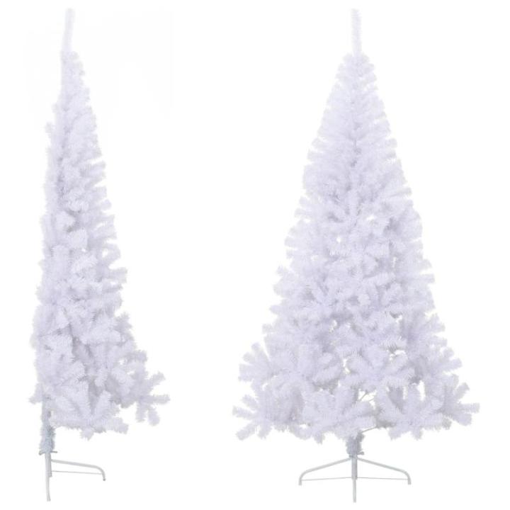 Kunstkerstboom met standaard, 180 cm hoog, kunstdennenboom, kerstdecoratie, hoge pvc en staal, wit