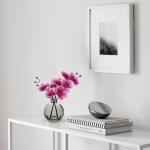 2 stuks kunstorchideeën, roze met zwarte glazen vaas, kunstplant, decoratie, orchideeën, kunstbloemen in vaas met echte touch, kunstorchideeën, kunstmatige bonsai voor hotel, wo