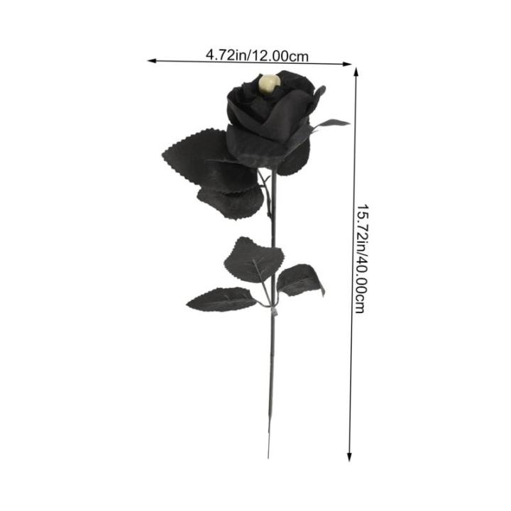 10St Schädel stieg Halloween-Wanddekorationen künstliche Seidenrosenblumen Halloween Halloween assecoires gefälschte Rose mit Halloween-Rosendekor Polyester
