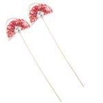2St Blumenstab japanische Cupcake-Topper Ostern Cupcake Picks Cupcake-Kuchen-Picks würfelunterlage einhelll Blumenarrangement Dekor Material für Blumenarrangements Plastik Rosa