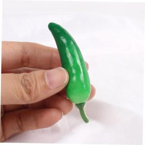 32St simuliertes Gemüse wohnraumdeko The Green Werbeprop für Paprika Kunstgemüsemodell Simulation Requisiten grün lebendige Pfeffermodelle falscher Chili Bauernhausdekore Schau