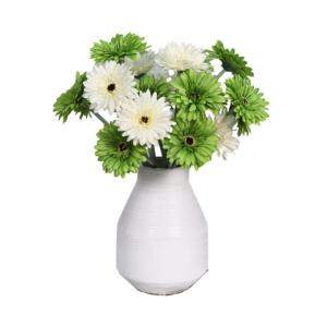 Kunstblumen Künstliche Gerbera-Blumen, Kunstblumen-Arrangement mit Vase, für Hausgarten, Party, Büro, Kaffee, realistische Kunstblumen für jeden Anlass