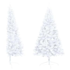 Künstlicher Halb-Weihnachtsbaum Beleuchtung Kugeln Weiß 150 cmWeiß und Golden
