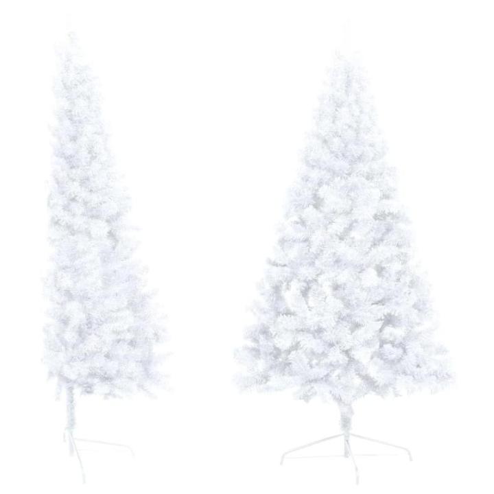 Künstlicher Halb-Weihnachtsbaum Beleuchtung Kugeln Weiß 150 cmWeiß und Golden
