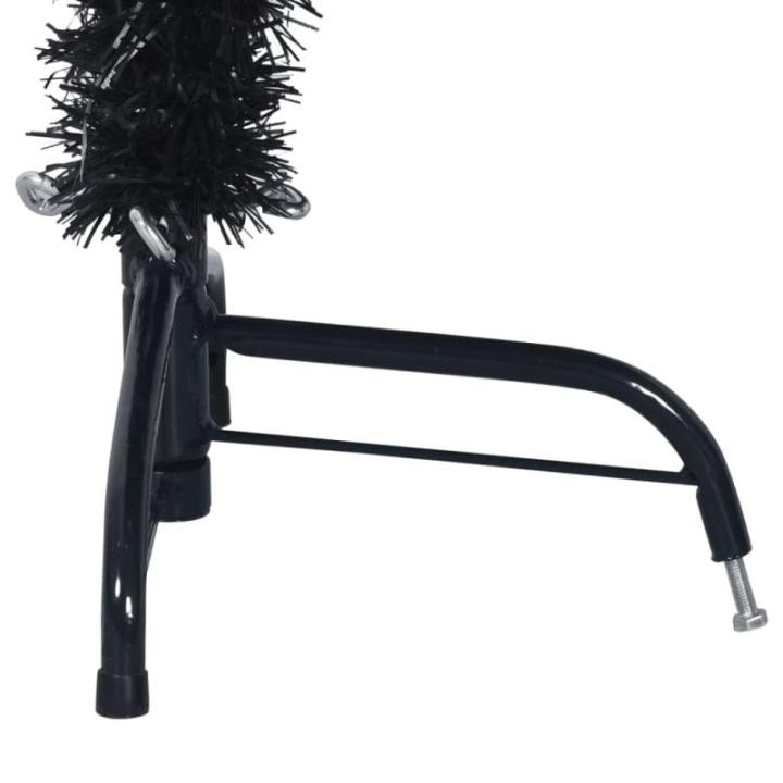 Kunstkerstboom met standaard, hoge kunstkerstboom, 120 cm hoog, kerstdecoratie van pvc en staal, zwart