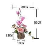 Kunstblumen Künstliche Pflanzen drinnen in Zementtöpfen, künstliche Pflanzen Magnolie/Birnenblüte für drinnen und draußen, Büro-Schreibtisch-Dekor für jeden Anlass