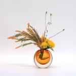Kunstblumen Kleine künstliche Blumen in Vase, grüne Pflanze, Glasblumenarrangement, für Tischdekoration im Home Office für jeden Anlass
