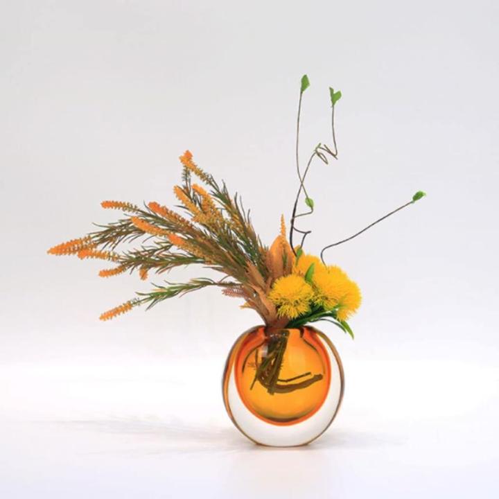 Kunstblumen Kleine künstliche Blumen in Vase, grüne Pflanze, Glasblumenarrangement, für Tischdekoration im Home Office für jeden Anlass
