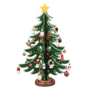 Kerst-tafeltop -decors, mini tafel kerstboom hout kerstboom ornamenten tafelbureau decoratie medium