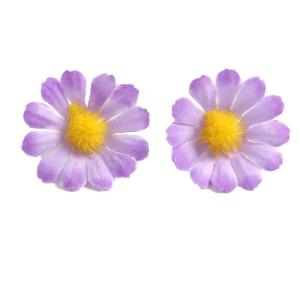 30 stuks kunstmadeliefjes, bloemkoppen, kleine bloemkoppen, decoratie, kleurrijke zijden bloemen voor bruiloft, feest, huis, doe-het-zelf knutselen, paars